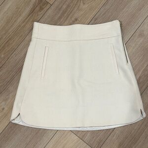 J.Crew wool cream, lined mini skirt